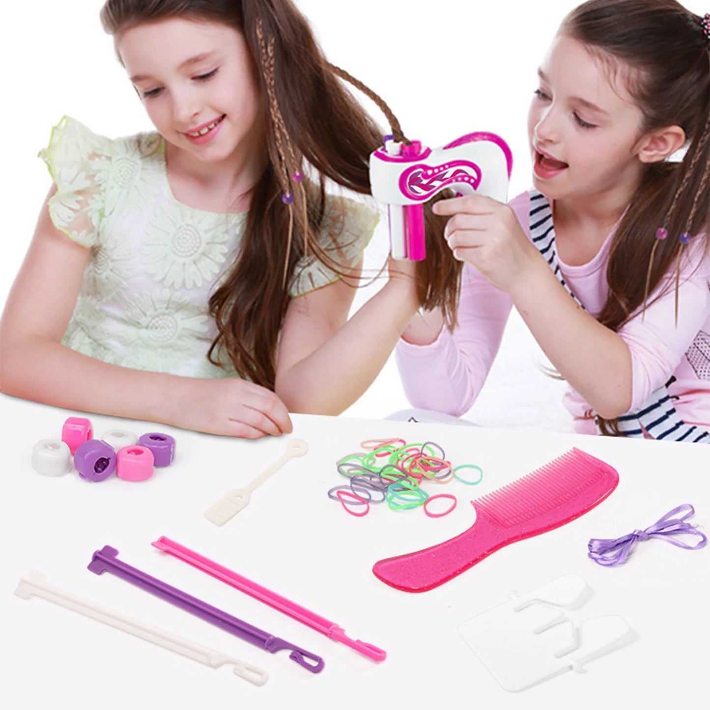 BraidWhirl™ Hair Styling Machine – Pigtail & Twist Kit for Kids