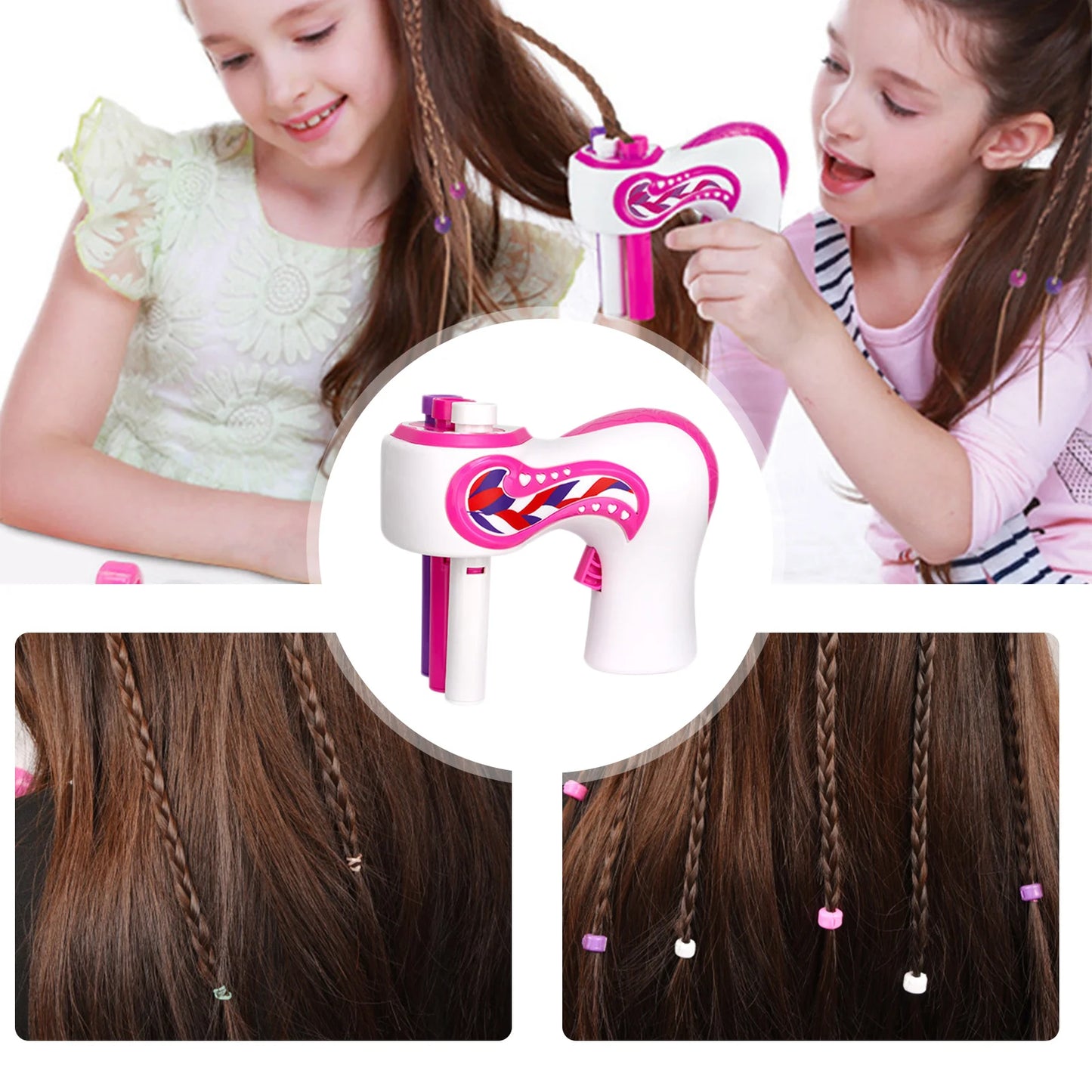 BraidWhirl™ Hair Styling Machine – Pigtail & Twist Kit for Kids