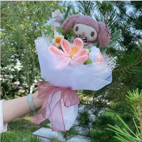 Cartoon Handmade Hello kitty bouquet Plush dolls creative Valentine Christmas Graduation Gifts For Girls