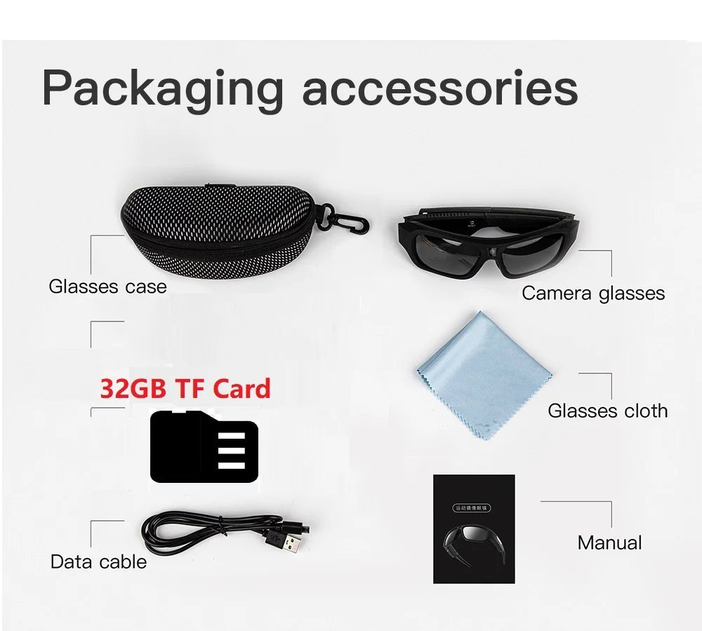 4K HD Glasses Camera Video Driving Record Cycling Video Smart Glasses With Eyewear Camcorder For Outdoor Mini Camera