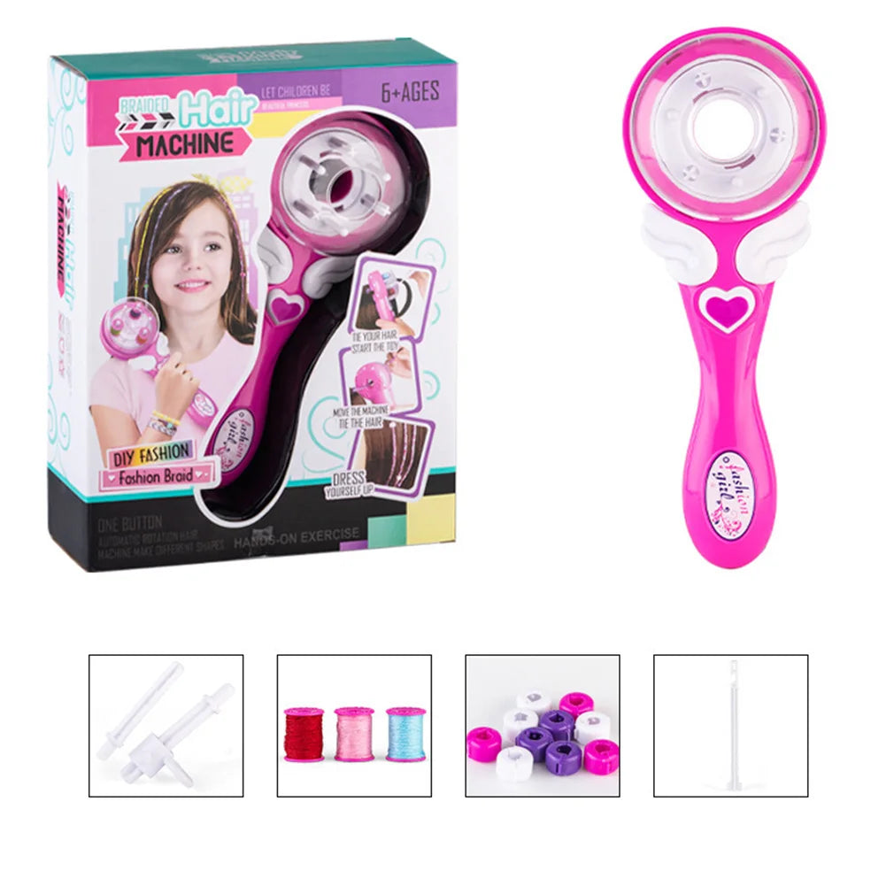 BraidWhirl™ Hair Styling Machine – Pigtail & Twist Kit for Kids