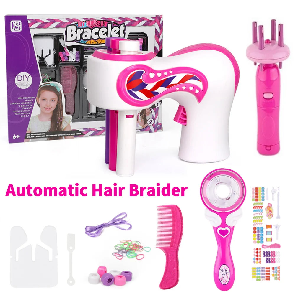 BraidWhirl™ Hair Styling Machine – Pigtail & Twist Kit for Kids