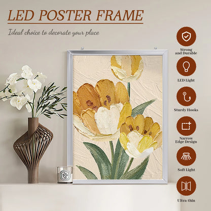 LED Light Box Backlit Movie Poster Art Picture Frame 24" X 36" Advertising Display
