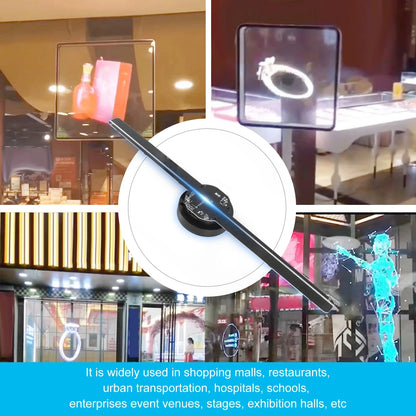 HoloVibe™ 3D LED Hologram Projector – 40CM WiFi Display Fan