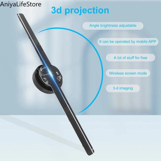 HoloVibe™ 3D LED Hologram Projector – 40CM WiFi Display Fan