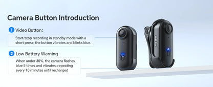 VizoClip™ 2K Mini Body Cam by BOBLOV – 360° Vision Edition