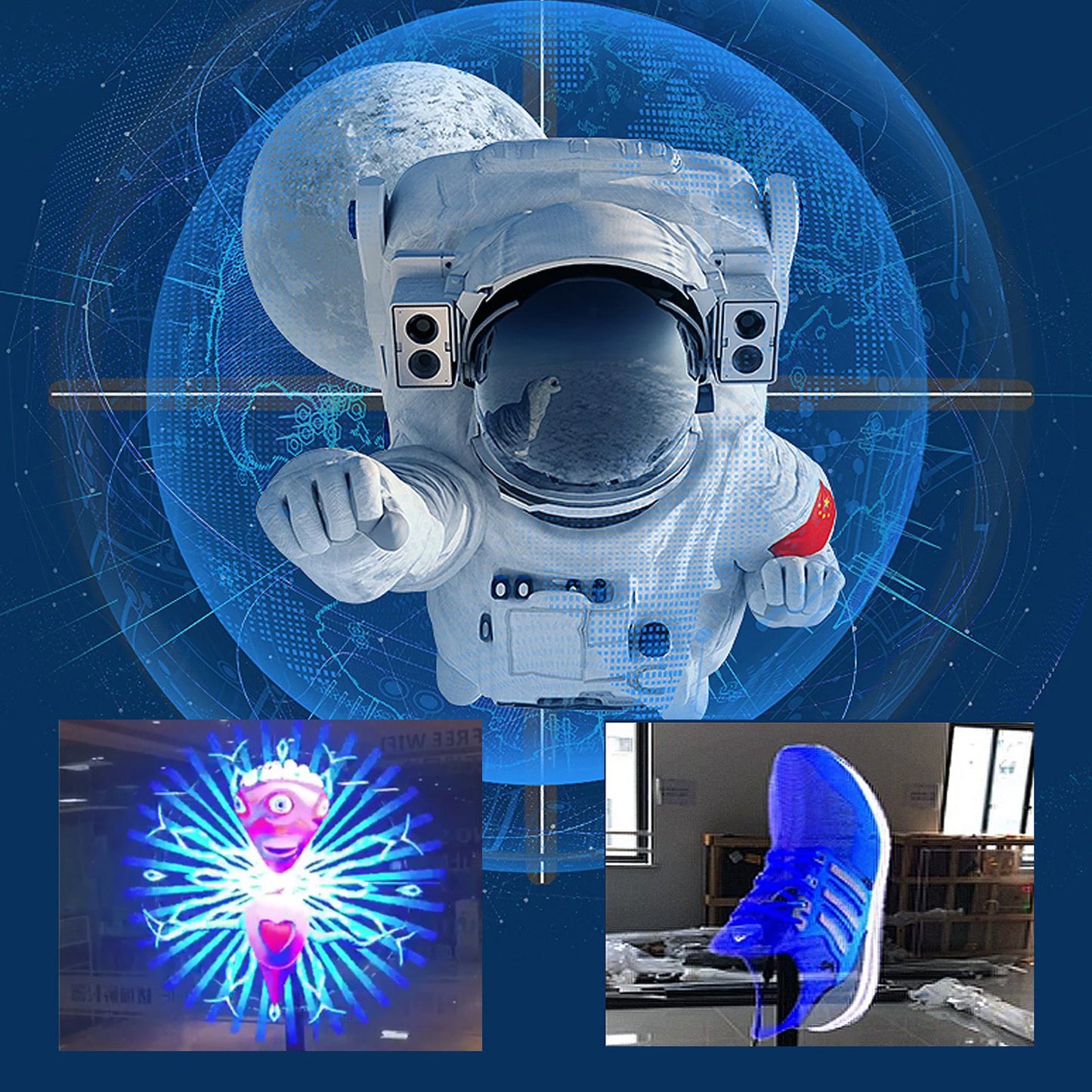 HoloSpin™ 3D Hologram Fan Display – Smart WiFi Ad Projector