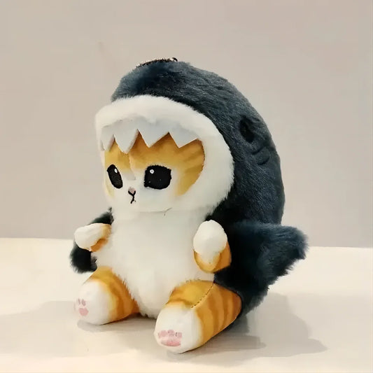 SnackiPals™ Shark Cat Plush Pendant – Fried Shrimp Edition